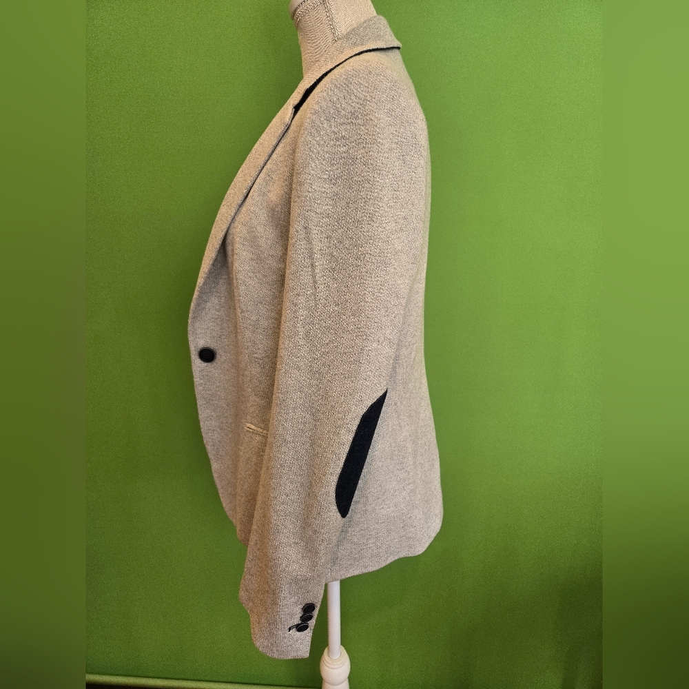 Zara Light Gray Blazer With Patterned Lining Size… - image 3